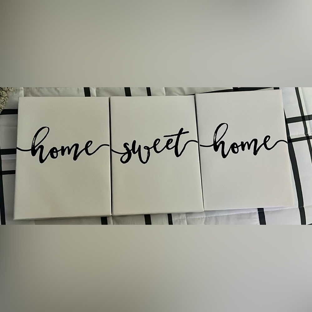Three piece Home Sweet Home wall sign